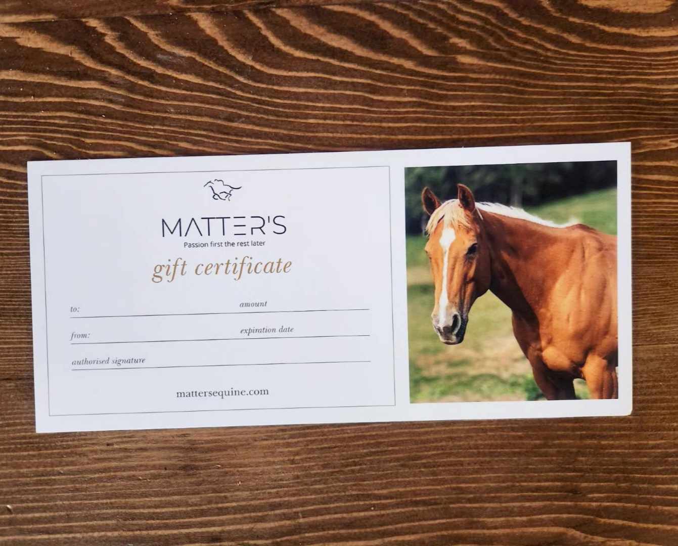z. Matter's gift certificate