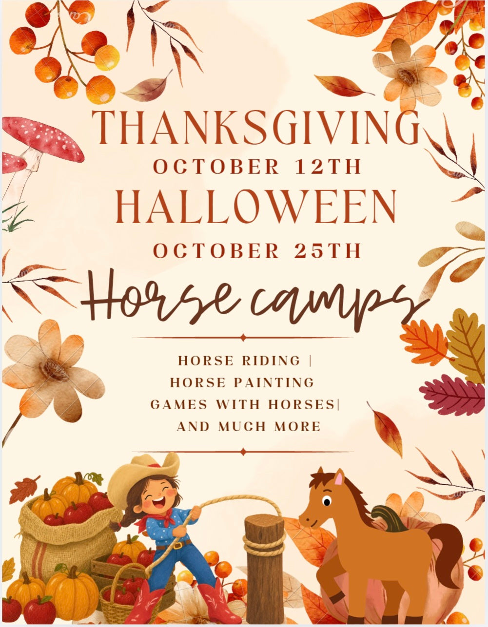 Thanksgiving horse camp